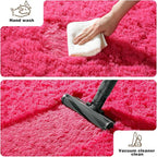 8x10 Area Rugs for Living Room, Fluffy Large Rugs for Bedroom, Soft Shag Fuzzy Non-Slip Carpet for Kids Boys and Girls Nursery Room Dorm Indoor Home Decor (Hot Pink, 8ft x 10ft)