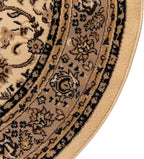 Unique Loom Sialk Hill Collection Area Rug - Washington (5' 3" x 8' Oval Ivory/Black)