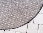 Unique Loom Outdoor Trellis Collection Area Rug - Tribal Trellis (4' 1" Round, Charcoal Gray/ Natural)
