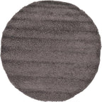 Unique Loom Solid Shag Collection Area Rug (6' 1" Round, Graphite Gray)