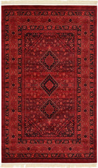 Unique Loom Tekke Collection Area Rug - Sheibani (5' 3" x 8' Rectangle, Red/ Black)