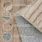 HelloTree Area Rug 4x6 Geometric Rug,Washable Modern Neutral Stain Resistant Indoor Carpet Boho Living Room Moroccan Rugs Rug for Living Room Bedside Room Decor for Family-Pink&Khaki