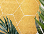 Unique Loom Trellis Frieze Collection Area Rug - Geometric (7' 10" x 10' Oval, Yellow/ Ivory)