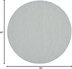 Nourison Home Courtyard Ivory Aqua 8' x Round Area Rug - Easy Clean, Non Shedding, Bed Room, Living Room, Dining Room, Kitchen (8' x Round)
