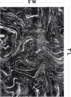 Rugshop Abstract Marble Shag Area Rug Anthracite Dark Gray 5' x 7' Great for Bedrooms, Living Rooms, or Under Coffee Tables