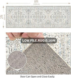 Enkor Runner Rugs for Hallway, 2x8 Washable Soft Non Slip Floor Rugs for Kitchen, Modern Mat for Living Room Bedroom Entryway White & Grey
