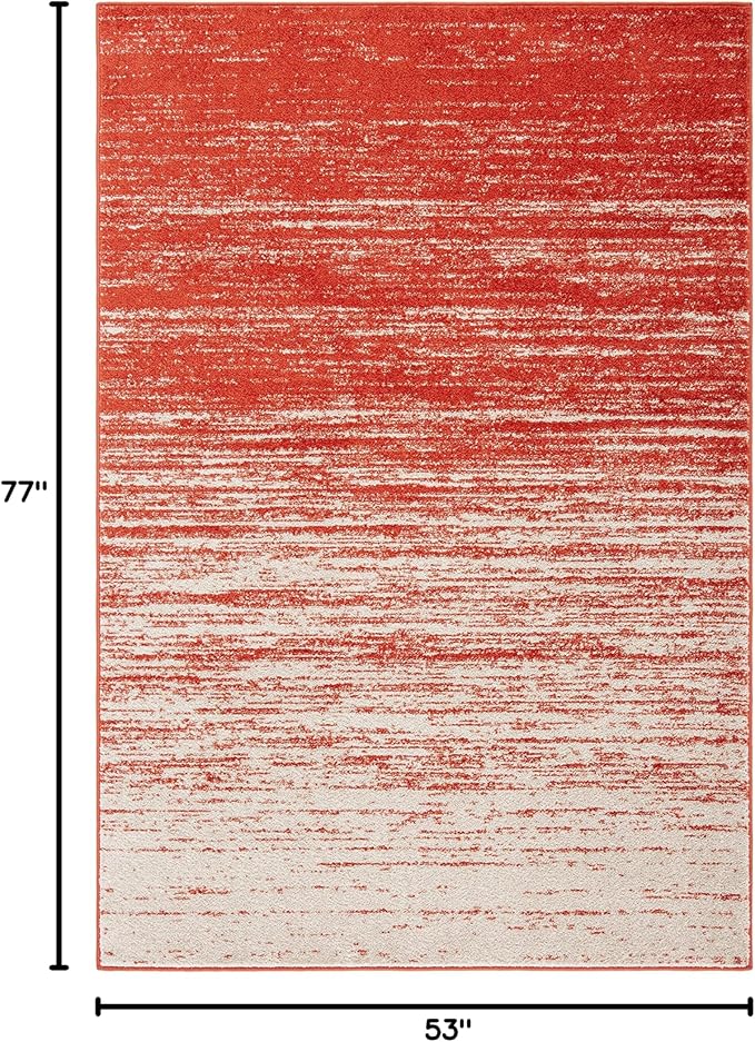SAFAVIEH Adirondack Collection Accent Rug - 4'5" x 6'5", Orange & Grey, Modern Ombre Design, Non Shedding & Easy to Clean, Ideal for Living Room, Bedroom, Office, Dining Space (ADR113P)