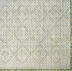 Unique Loom Outdoor Trellis Collection Area Rug - Tribal Trellis (10' x 14' 1" Rectangle, Green/ Natural)