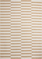 Unique Loom Outdoor Striped Collection Area Rug - Striped (10' x 14' 1" Rectangle Taupe/Ivory)