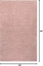 Eyely UES100P-5 Supersoft Haze Solid Low-Pile Indoor Area Rug Casual;Contemporary;Solid;Traditional, Bedroom, Kitchen, Living Room, Easy-Cleaning, Non-Shedding, 5 X 8, Pink
