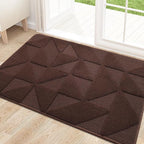 OLANLY Door Mats Indoor, Non-Slip, Absorbent, Dirt Resist, Entrance Washable Mat, Low-Profile Inside Entry Doormat for Entryway (30x17 inches, Dark Brown)