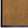 WaterHog Diamond | Commercial-Grade Entrance Mat with Rubber Border – Indoor/Outdoor, Quick Drying, Stain Resistant Door Mat (Medium Brown, 4' x 10')