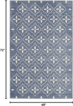 Nourison Home Nourison Essentials Blue Ivory 4' x 6' Area Rug - Easy Clean, Non Shedding, Bed Room, Living Room, Dining Room, Kitchen (4' x 6')