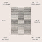 JONATHAN Y Lyla Offset Stripe Gray/Cream Indoor Area Rug, 8x10, Contemporary, Modern, Easy-Cleaning for Living Room, Bedroom, Kitchen, Pet Friendly, Non-Shedding (MOH204A-8)