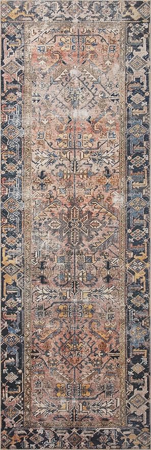 Loloi Chris Loves Julia Jules Collection JUL-02 Terracotta/Multi 3'-6'' x 5'-6'', .13" Pile Height, Accent Rug