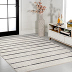 JONATHAN Y Williamsburg Minimalist Stripe Cream/Black Indoor Area Rug, 8x10, Contemporary, Modern, Easy-Cleaning for Living Room, Bedroom, Kitchen, Pet Friendly, Non-Shedding (MOH201D-8)