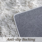 4x6 Area Rugs for Living Room Bedroom, Soft Fluffy Shaggy Bedside Rug, Indoor Floor Carpet for Kids Playroom, Dorms, Nursery Rooms, Home Decor (Tie-Dyed Light Grey 4'x6')