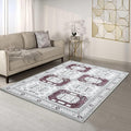 Fame Living Faded Oushak Rug, Turkish Vintage Floral Pastel Large Oversized Area Rugs for Living Room Dining Bedroom Kitchen Bathroom Nursery (848CrRd, 5'9" x 8'9")