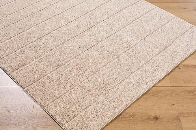 Livabliss x Our PNW Home Cascade Minimalist Striped Area Rug, 2'7" x 7'3", Taupe
