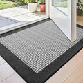 LUMI Inside Door Mat for Entry 20"x32", Absorbent, Dirt Trapper, Low Profile Thin, Non Slip Mats with Rubber Backing, Ideal for Indoor, High Traffic, Garage, Entrance, Classic Black