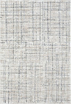 Abani Grey Area Rug for Living Room, Bedroom - Crosshatch Pattern- 6' x 9' -Durable & Easy to Clean