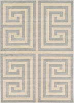 Unique Loom Athens Collection Classic Geometric Modern Border Design Area Rug (7' 0 x 10' 0 Rectangular, Gray/ Beige)