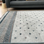 Alfa Rich 4x6 Blue Cream Off White Washable Area Rugs for Living Room Bedroom Kitchen Decor Cotton