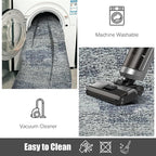 RUGSURE Washable Area Rug - 1/6 Thick - Stain & Water Resistant Non-Slip - Resistant Rug for Living Room, Bedroom, Nursery, Pet & Child Friendly, Vintage Charm Area Rugs (Grey+LightTeal, 3' x 5 ')