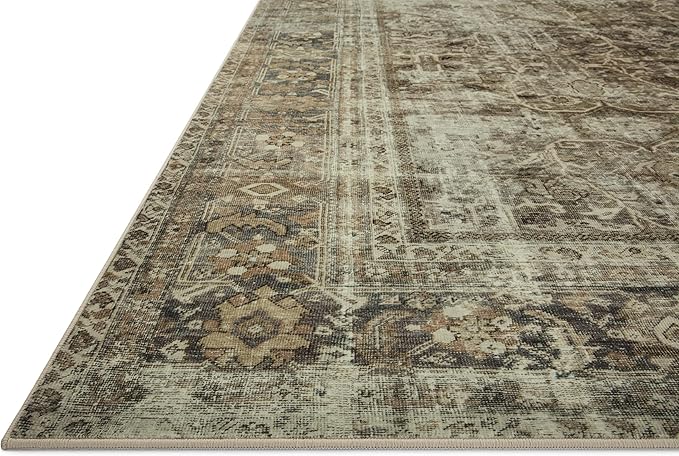 Loloi Magnolia Home by Joanna Gaines Sinclair Collection SIN-01 Pebble/Taupe 2'-3" x 7'-6", .25" Pile Height, Machine Washable, Runner Rug
