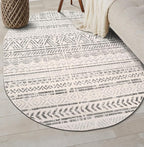 Rugshop Geometric Boho Oval Rug – Gray Tribal Pattern, Perfect for Dining Room, Living Room, 5' x 7' Oval