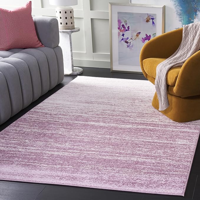 SAFAVIEH Area Rug 4x6 - Adirondack Collection - Cream & Purple, Modern Ombre Design, Non Shedding & Easy to Clean, Ideal for Living Room, Bedroom, Office, Dining Space (ADR113L)