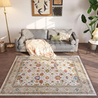 Rugcomf Bedroom Rug 3x5 Rug Washable Area Rug Non Slip Low Pile Boho Small Carpet for Bedroom, Bedside, Kitchen, Entryway, Kids Room, Office, College Dorm Essentials for Girls (Colorful)
