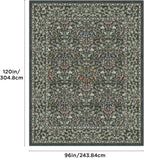 Bavni 8x10 Area Rugs for Living Room, Floral Rug Machine Washable Non Slip, Vintage Boho Forest Carpet, Soft Low Pile Thin Lightweight Rugs for Bedroom, Farmhouse, Dining Room Office, Emerald Green
