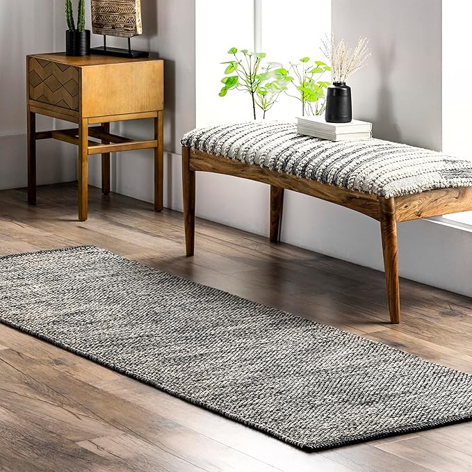 nuLOOM Alessi Solid Farmhouse Cotton Runner Rug, 2' 6" x 8', Grey
