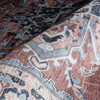 Fame Rugs Turkish Rug. Washable Vintage Oriental Antique Inspired Traditional Doormat Small Modern Area Rugs Luxury Entryway Entry Bedroom Bathroom Kitchen (401TB, 7'5 x 9'9)
