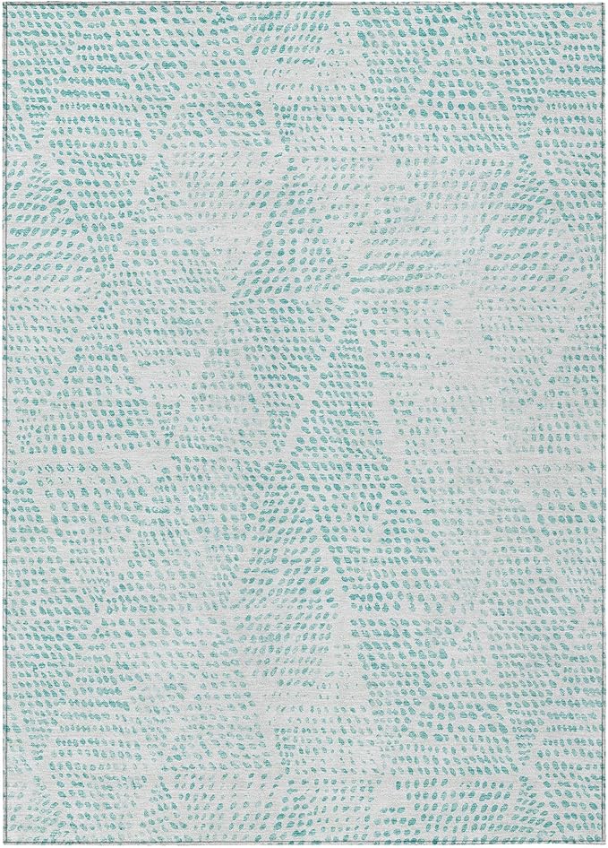 Addison Rugs Chantille ACN591 Aqua 8' x 10' Indoor Outdoor Area Rug, Easy Clean, Machine Washable, Non Shedding, Bedroom, Living Room, Dining Room, Kitchen, Patio Rug
