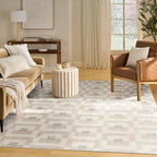 Nourison Nordic Ivory Beige 8' x 10' Scandinavian Area Rug - Easy Cleaning, Non Shedding, Bed Room, Living Room, Dining Room, Kitchen (8' x 10')