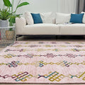 Alfa Rich 5x8 Light Pink Washable Area Rugs for Living Room Bedroom Kitchen Girls Decor Cotton Rug