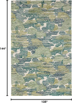 Dash & Albert Ladycross Green Hand Hooked Wool Rug, 8.5 X 11.5 Feet, Green Graphic Pattern