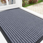 OLANLY Front Door Mat Indoor Outdoor Entrance, Waterproof Heavy Duty Doormat, Fade Resistant, Low Profile, Easy Clean Patio Porch Welcome Floor Mats for Entry, 35x23, Ash Grey