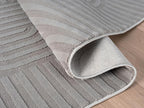 Annabel Modern Geometric Area Rug for Living Room, 4x6 Contemporary Arched and Linear Gray Rug, High-Low Pile Stain Resistant Carpet for Bedroom, Dining Room or Kitchen (4' x 6', Gray)