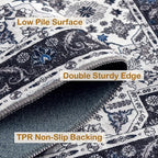 2x6 Area Rug,Boho Vintage Oriental Washable Rugs,Collapsible Area Rug for Bedroom, Entryway, Kitchen, Bathroom