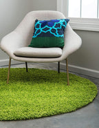 Unique Loom Solid Shag Collection Area Rug (8' Round, Grass Green)