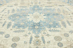 Unique Loom Salzburg Collection Classic Traditional Design Oriental Inspired Border Area Rug (8' 0 x 8' 0 Round, Beige/Blue)