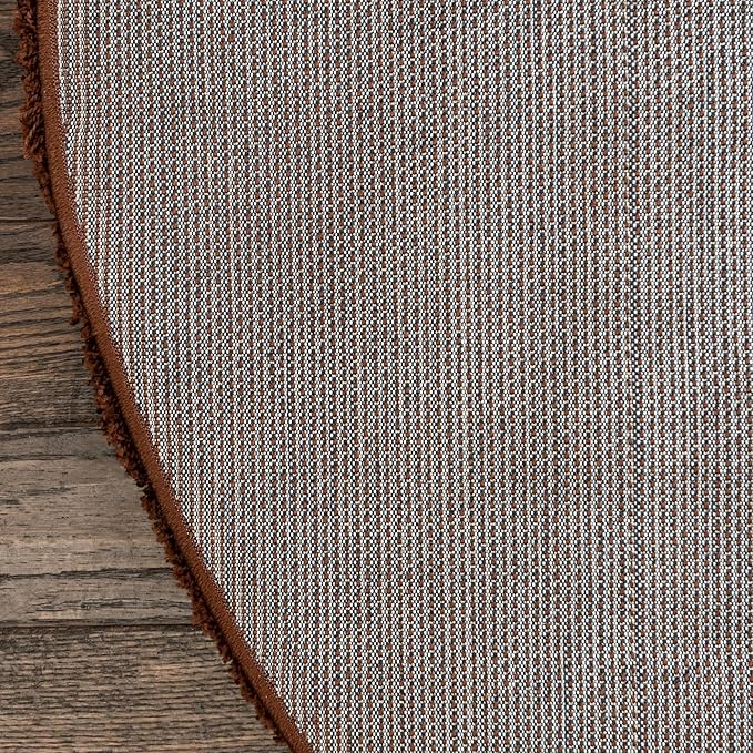 Unique Loom Solid Shag Collection Area Rug (8' x 10' Oval, Chocolate Brown)