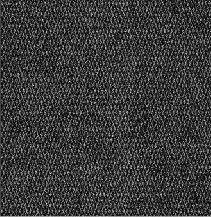 Ottomanson Commercial Scrape Rib Entry Mat – Heavy Duty Ribbed Floor Mat for High Traffic – Non Slip Rubber Back, Waterproof – Indoor Outdoor Use for Offices, Schools, Lobbies, 2'7" x 23', Black
