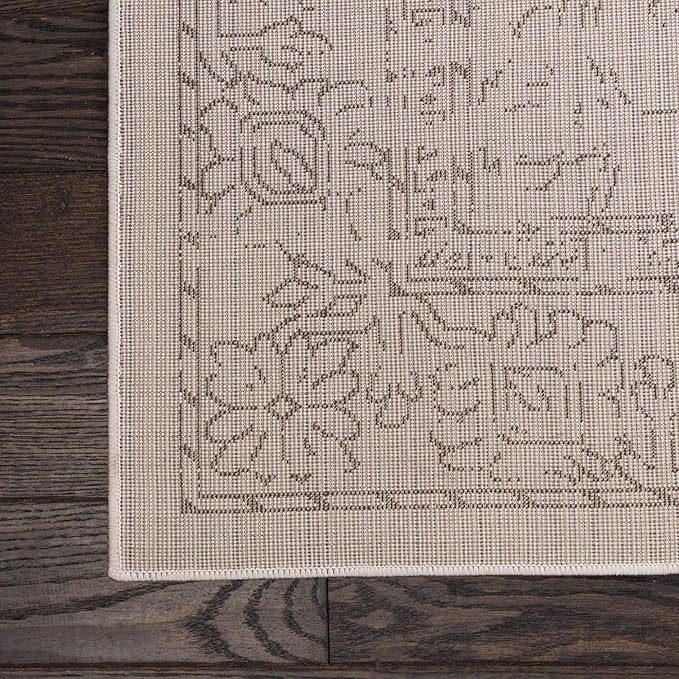 Unique Loom Isabella Collection Area Rug - Adjani (6' 1" x 9' Rectangle, White/ Blue)