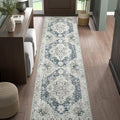 jinchan Kelda Runner Rug 3x10 Washable Rug Soft Hallway Runner Indoor Vintage Print Floor Cover Retro Distressed Lightweight Non-Slip Thin Carpet for Bathroom Kitchen Living Room Bedroom Grey