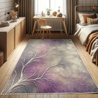 Ambesonne Branches Decorative Rug, Modern Abstract Concept Dreamy Clouds Back Leafless Tree Silhouette, Quality Carpet for Bedroom Dorm and Living Room, 2' 2" x 3' 7", Pale Purple Grey Mauve