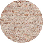 SAFAVIEH Natura Collection Area Rug - 6' Round, Dark Brown & Beige, Handmade Wool Blend, Textured Design, Ideal for Living Room, Bedroom, Dining Space (NAT620E)